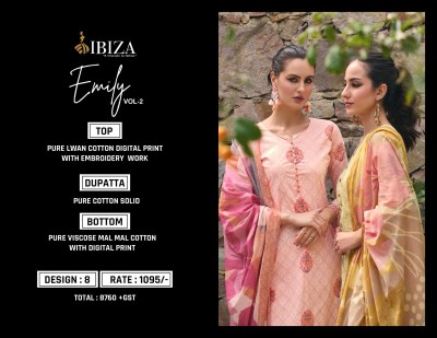 IBIZA by Emily vol 2 pure lawn cotton print with embroidered unstitched salwar suit catalogue salwar kameez catalogs