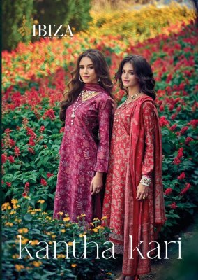 IBIZA by Kantha kari pure musalin digital print embroidered salwar kameez catalogue at affordable rate  IBIZA