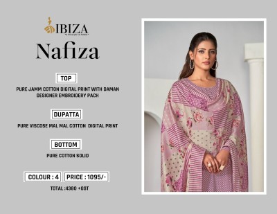 IBIZA by Nafiza pure jam cotton designer unstitched dress material catalogue at affordable rate salwar kameez catalogs