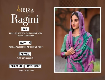 IBIZA by Ragini pure lawn cotton digital printed unstitched dress material catalogue salwar kameez catalogs