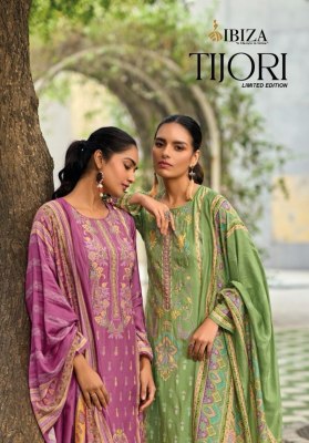 IBIZA by Tijori pure muslin digital badla outline handwork Karachi suit catalogue at wholesale price IBIZA