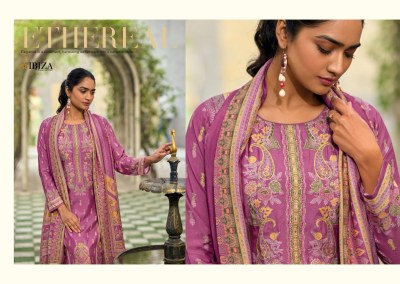 IBIZA by Tijori pure muslin digital badla outline handwork Karachi suit catalogue at wholesale price Karachi suits catalogs