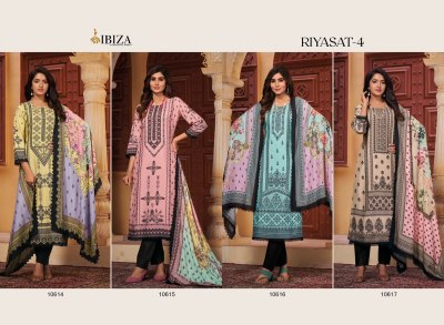 IBIZA present Riyasat vol 4 pure digital printed with handwork unstitched salwar kameez catalogue at wholesale rate salwar kameez catalogs