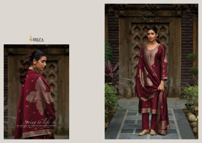 IBZIA present Zarin pure banglory silk jacquard with handwork unstitched salwar kameez catalogue at affordable rate  salwar kameez catalogs