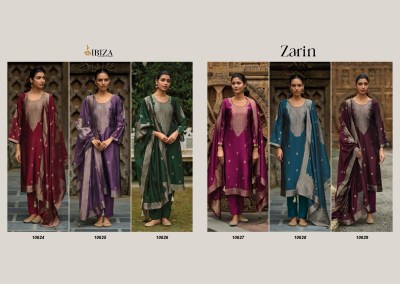 IBZIA present Zarin pure banglory silk jacquard with handwork unstitched salwar kameez catalogue at affordable rate  salwar kameez catalogs