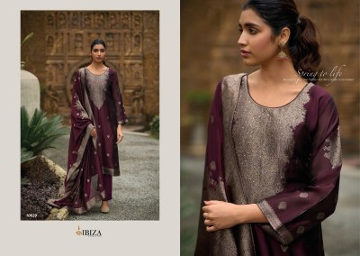 IBZIA present Zarin pure banglory silk jacquard with handwork unstitched salwar kameez catalogue at affordable rate  salwar kameez catalogs