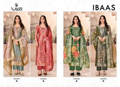 Ibaas by Naari Pure simmer jacquard digital khatli gath work unstitched dress material catalogue  salwar kameez catalogs