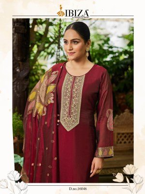 Ibiza Nova Unstitched Suit  Pure Banglory Silk Jacquard with Embroidered Top  Dupatta And Santoon Bottom Wholesale dress material catalogs