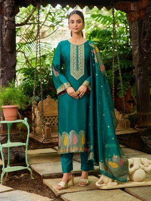 Ibiza Nova Unstitched Suit  Pure Banglory Silk Jacquard with Embroidered Top  Dupatta And Santoon Bottom Wholesale dress material catalogs