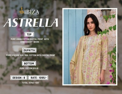 Ibiza by Astrella pure lwan cotton digital printed unstitched dress material catalogue salwar kameez catalogs