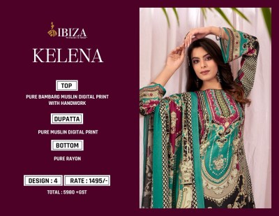 Ibiza by Kelena pure bembarg maslin digital printed with handwork salwar kameez catalogue  salwar kameez catalogs