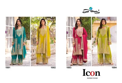 Icon by Your Choice Heavy Chinon unique embroidered Pakistani suit collection  pakistani suit catalogs