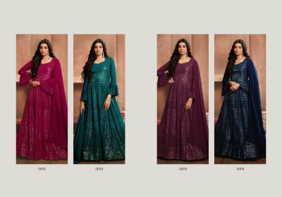 Inaayat by Fiona designer embroidered georgette exclusive long gown catalogue at wholesale price readymade suit catalogs