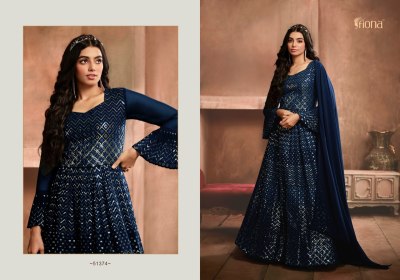 Inaayat by Fiona designer embroidered georgette exclusive long gown catalogue at wholesale price readymade suit catalogs