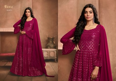 Inaayat by Fiona designer embroidered georgette exclusive long gown catalogue at wholesale price readymade suit catalogs