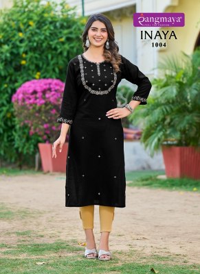 Inaya by Rangmaya fancy embroidred katha work kurti catalogue at low rate kurtis catalogs