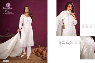 Isavasyam Corporation White Handwork Pure Cotton Chikan Work Festival Collection Wholesale Kurti catalogue  readymade suit catalogs