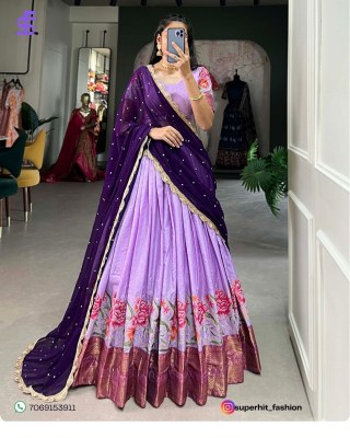 Ishanni Collection Cotton Silk Lehenga Choli with Thread Embroidery And Embellished Georgette Dupatta Wholesale Single