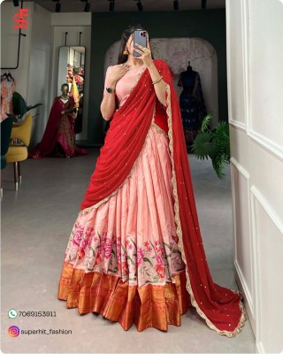 Ishanni Collection Cotton Silk Lehenga Choli with Thread Embroidery And Embellished Georgette Dupatta Wholesale lehenga choli