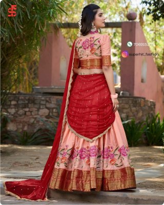 Ishanni Collection Cotton Silk Lehenga Choli with Thread Embroidery And Embellished Georgette Dupatta Wholesale lehenga choli