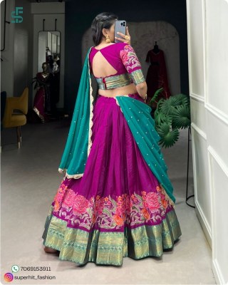 Ishanni Collection Cotton Silk Lehenga Choli with Thread Embroidery And Embellished Georgette Dupatta Wholesale lehenga choli