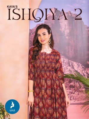 Ishqiya 2 by Kaya kurti Chanderi Foil printed flared kurti catalogue  Kaya kurti