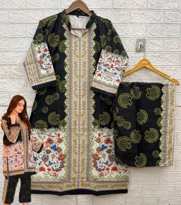 Iznik Turkish Printed Lawn Co ord Set Elegant Summer Wear Top And Bottom Printed Wholesale co ord set catalogs