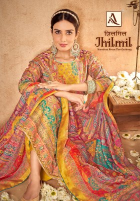 JHILMIL by Alok suit premium soft unstitched dress material catalogue at affordable rate Alok Suit