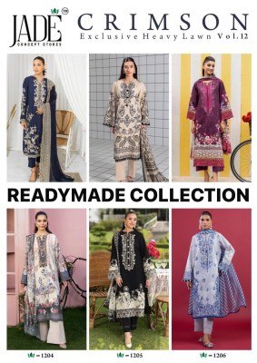 Jade Concept Stor Crimson Exclusive Heavy Lawn Vol 12 Readymade Full Stitched Lawn Cotton Kurti Jade Concept Store Wholesale product kurtis catalogs