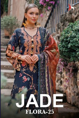 Jade Flora 25 by Deepsy suit Heavy Embroidered unstitched Suit collection with low rate wholesale catalogs