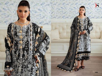 Jade Premium Deepsy Suits Heavy Self Embroidered Cotton with Chiffon Print Dupatta for Bulk Wholesale dress material catalogs