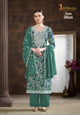 Jaimala alok suit by libas exclusive embroidered unstitched suit material catalogue at low rate salwar kameez catalogs