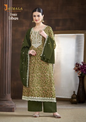 Jaimala alok suit by libas exclusive embroidered unstitched suit material catalogue at low rate salwar kameez catalogs