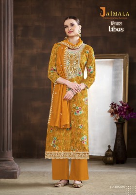 Jaimala alok suit by libas exclusive embroidered unstitched suit material catalogue at low rate salwar kameez catalogs