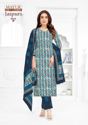 Jaipuri Vol 8 by Mayur Pure cotton printed fancy kurti pant and dupatta catalogue at low rate readymade suit catalogs