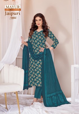 Jaipuri vol 10 by Mayur pure Cotton printed ready to wear suit catalogue in low range readymade suit catalogs