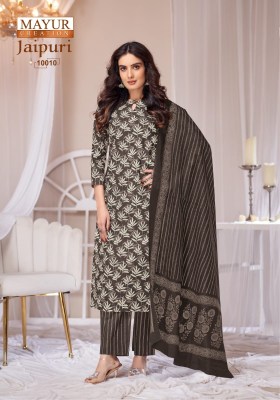 Jaipuri vol 10 by Mayur pure Cotton printed ready to wear suit catalogue in low range readymade suit catalogs