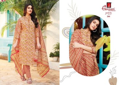 Jaipuri vol 12 by Ganpati Pure cotton printed fancy kurti pant and dupatta catalogue at low price readymade suit catalogs