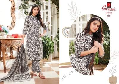 Jaipuri vol 12 by Ganpati Pure cotton printed fancy kurti pant and dupatta catalogue at low price readymade suit catalogs