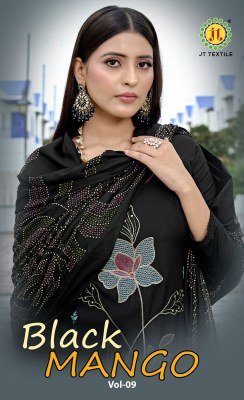 Jamatmal Tilokchand Black Mango 9 Premium Rayon Coding Work Suit Dress Material Wholesale wholesale catalogs