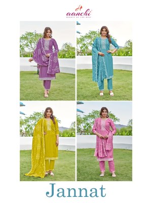 Jannat by Aanchi kurti embroidered readymade suit catalogue at affordable rate readymade suit catalogs