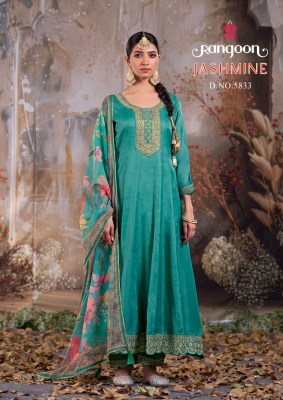 Jashmine by Rangoon Silk Butti Khatli work Kurti pant and dupatta collection with low price readymade suit catalogs