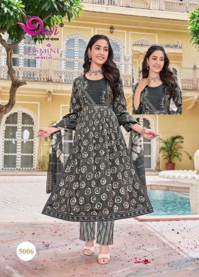 Jasmine Vol 5 by Devi Heavy Rayon Capsule With Foil Print With Nyra Cut And Embroidery readymade suit  readymade suit catalogs