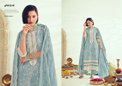 Jayvijay present Lamha pure cotton khadi block printed embroidered unstitched dress material at amaviexpo salwar kameez catalogs