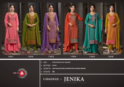 Jenika by Triple A Pure Russian jacquard fancy unstitched salwar suit catalogue at low rate  salwar kameez catalogs