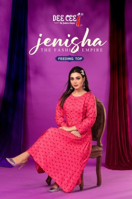 Jenisha by deecee center pleated and side kali long feeding kurti catalogue at low rate  Dee cee