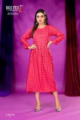 Jenisha by deecee center pleated and side kali long feeding kurti catalogue at low rate  kurtis catalogs