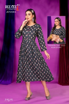 Jenisha by deecee center pleated and side kali long feeding kurti catalogue at low rate  kurtis catalogs