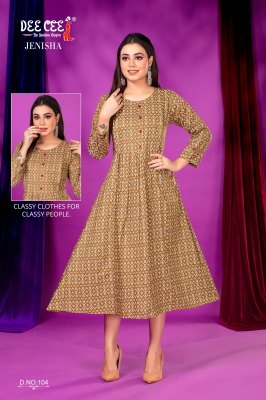 Jenisha by deecee center pleated and side kali long feeding kurti catalogue at low rate  kurtis catalogs