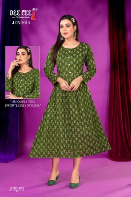 Jenisha by deecee center pleated and side kali long feeding kurti catalogue at low rate  kurtis catalogs